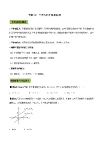 初中数学中考复习 专题32  中考几何平移类问题（原卷版）