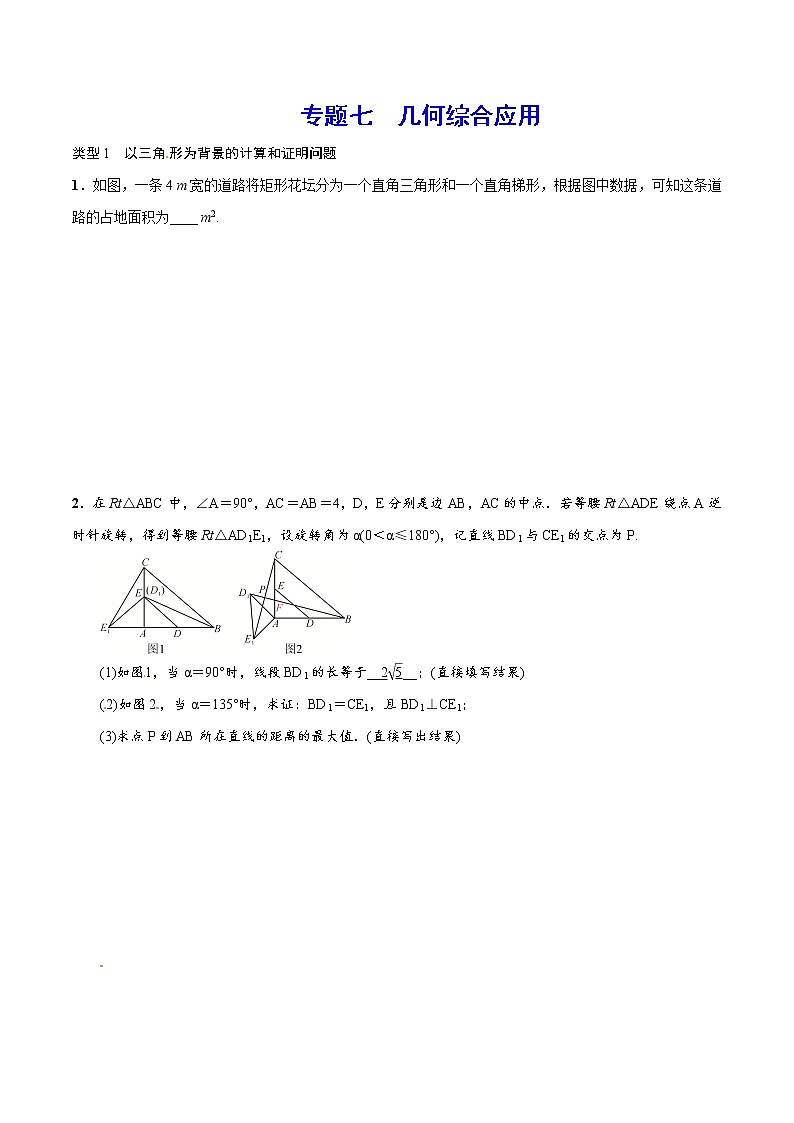 初中数学中考复习 专题七 几何综合应用(原卷版)第1页