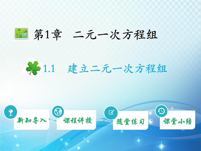 1.1 建立二元一次方程组 湘教版七下教学课件01