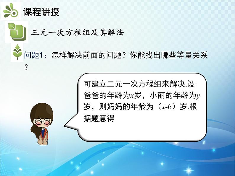 1.4 三元一次方程组 湘教版七下教学课件04