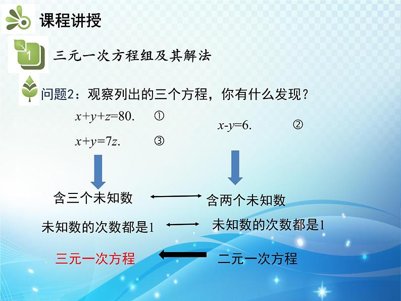 1.4 三元一次方程组 湘教版七下教学课件06