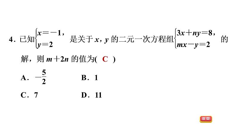 第6章 二元一次方程组-考点梳理与达标训练 冀教版数学七年级下册课件第7页