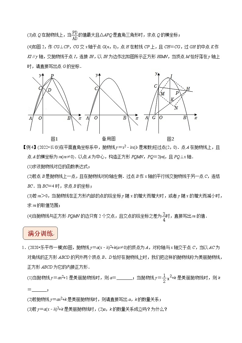 专题09二次函数与正方形存在性问题-挑战2023年中考数学压轴题之学霸秘笈大揭秘（学生版）03