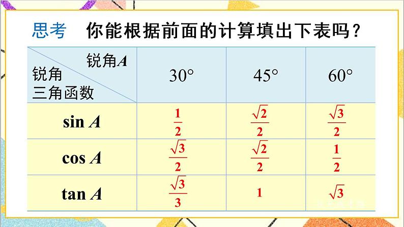 28.1 锐角三角函数 第3课时 特殊角的锐角三角函数 正弦 课件+教案+导学案05