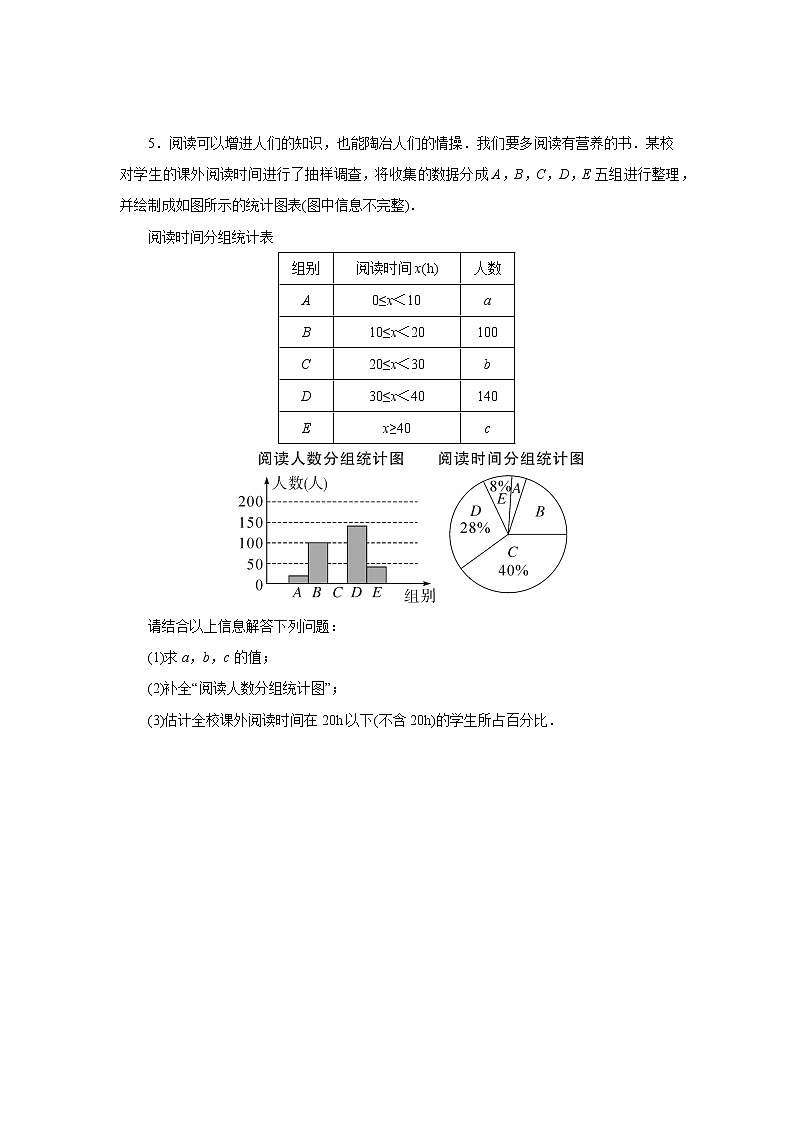 第18章 数据的收集与整理 专题：统计图表间的综合问题(含答案)03