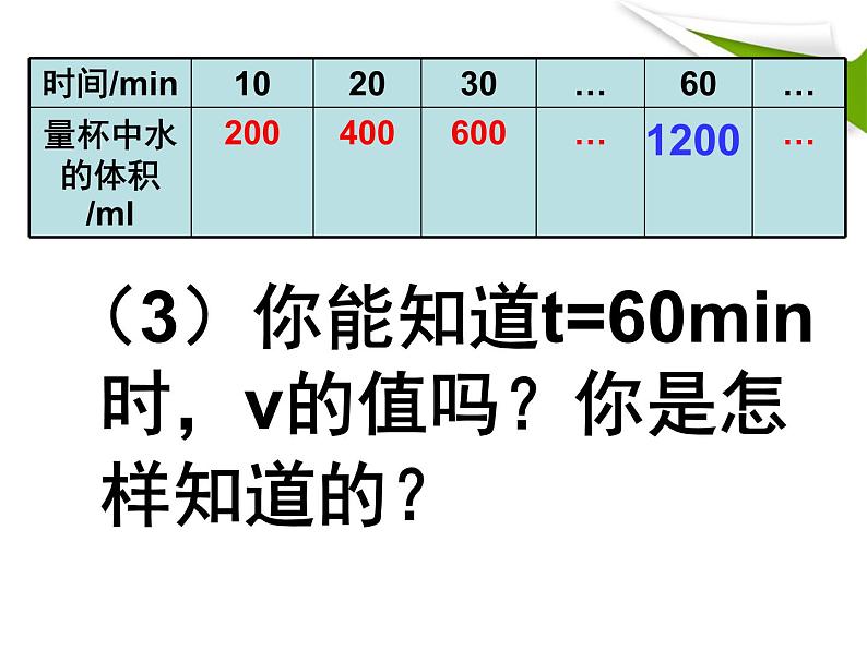 鲁教版（五四制）六年级数学下册课件：9.1用表格表示变量之间的关系06