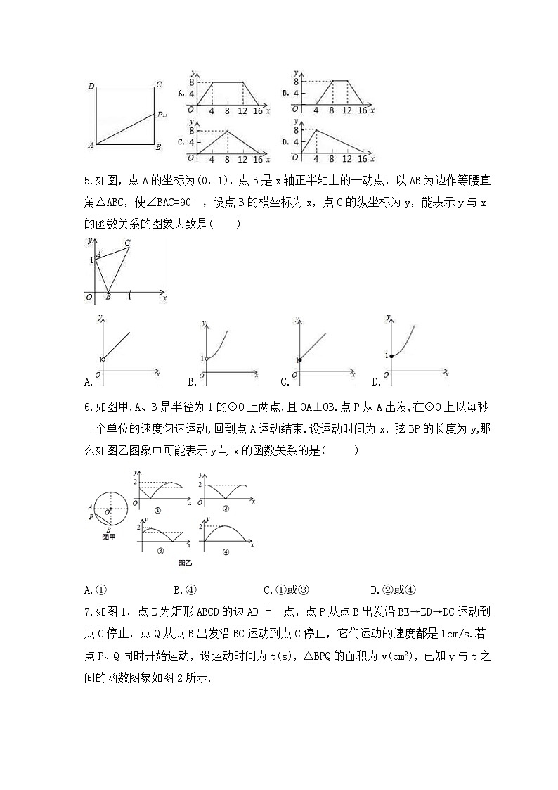 中考数学二轮复习专题《函数的图象》练习卷 (含答案)02