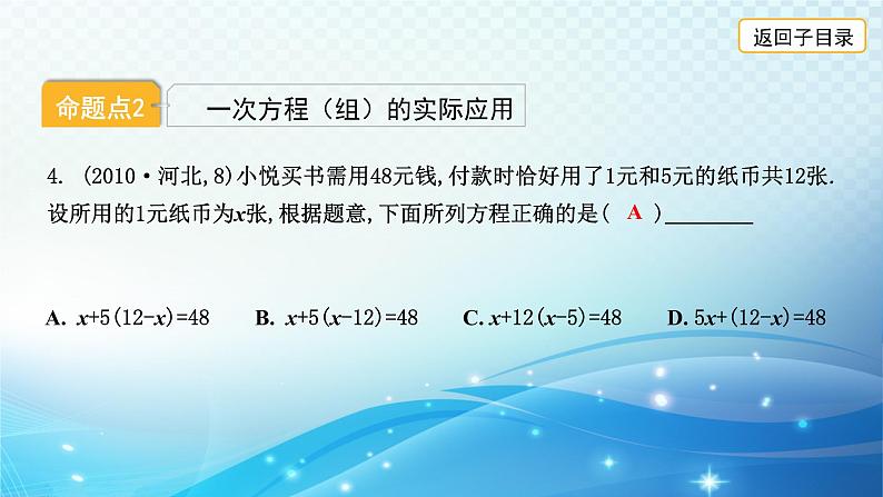 2023年河北省中考数学复习全方位第6讲 一次方程组及其应用 课件06