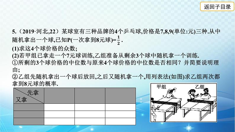 2023年河北省中考数学复习全方位第32讲 概率 课件第6页