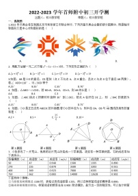 2022-2023北京首师大附中九年级下册数学开学测试卷（无答案）