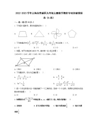 2022-2023学年上海市青浦区九年级上册数学期末专项突破模拟卷（AB卷）含解析