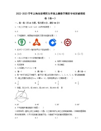 2022-2023学年上海市崇明区九年级上册数学期末专项突破模拟卷（卷一卷二）含解析