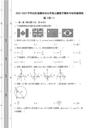 2022-2023学年山东省德州市九年级上册数学期末专项突破模拟题（卷一卷二）含解析