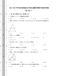 2022-2023学年山东省济南市九年级上册数学期末专项提升模拟题（卷一卷二）含解析