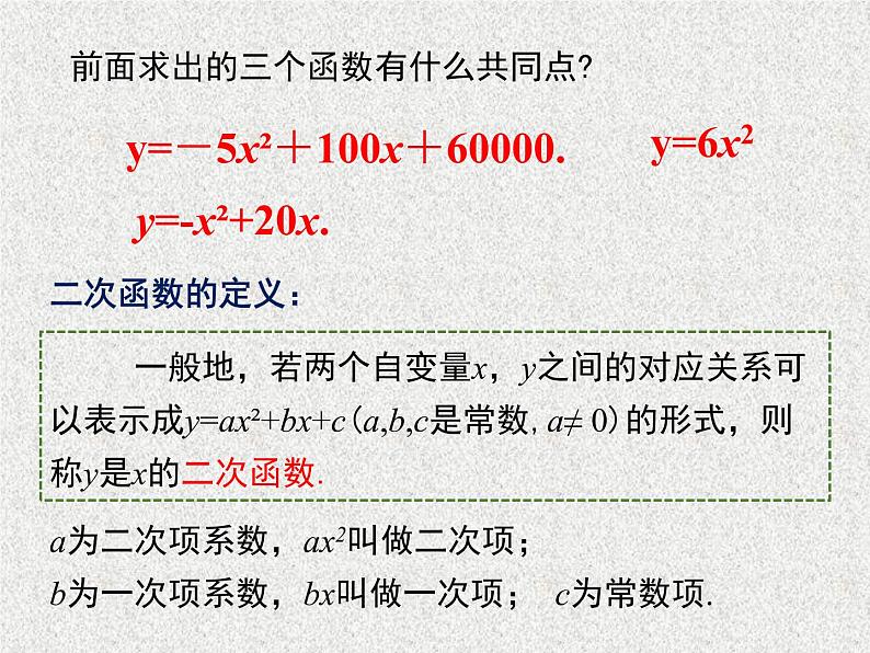 北师大版数学九年级下册 第二章 2.1二次函数 课件07