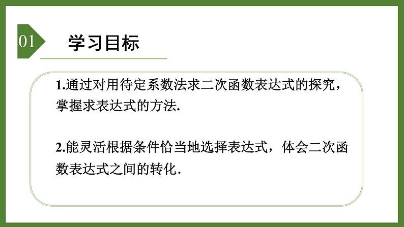 5.5确定二次函数的表达式 课件2022-2023学年青岛版九年级数学下册02