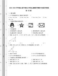 2022-2023学年浙江省宁波市八年级上册数学期末专项提升模拟卷（AB卷）含解析