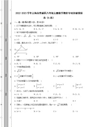 2022-2023学年上海市青浦区八年级上册数学期末专项突破模拟卷（AB卷）含解析