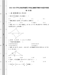 2022-2023学年上海市青浦区八年级上册数学期末专项提升模拟卷（AB卷）含解析