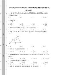 2022-2023学年广东省汕头市八年级上册数学期末专项提升模拟卷（卷一卷二）含解析