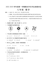 广东省汕头市龙湖区2022-2023学年八年级上学期 数学教学质量监测(含答案)