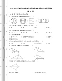 2022-2023学年浙江省义乌市八年级上册数学期中专项提升模拟题（AB卷）含解析