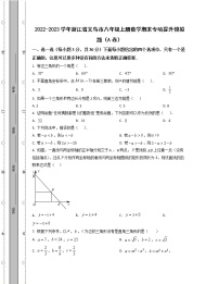 2022-2023学年浙江省义乌市八年级上册数学期末专项提升模拟题（AB卷）含解析