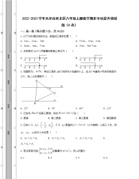 2022-2023学年天津市河北区八年级上册数学期末专项提升模拟题（AB卷）含解析