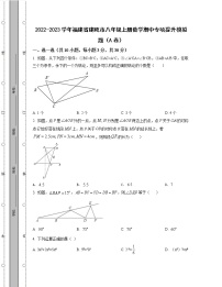 2022-2023学年福建省建瓯市八年级上册数学期中专项提升模拟题（AB卷）含解析