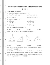 2022-2023学年北京市朝阳区八年级上册数学期中专项突破模拟题（卷一卷二）含解析