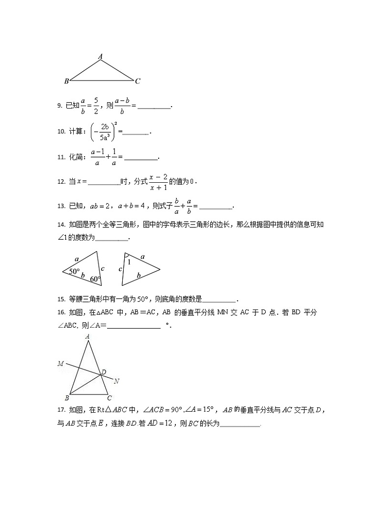 2022-2023学年安徽省合肥市八年级上册数学期中专项提升模拟题（AB卷）含解析第2页