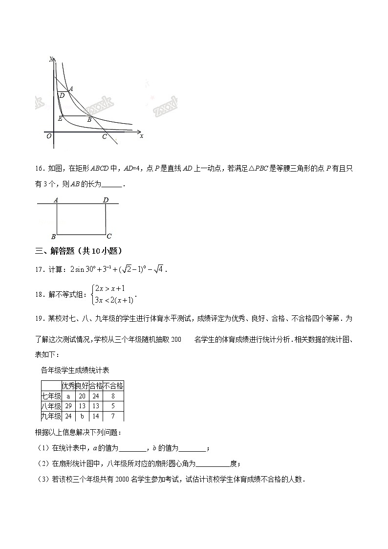 2016年江苏省宿迁市中考数学试题（空白卷）03
