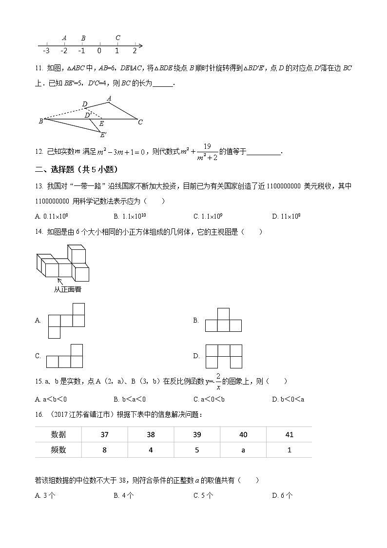2017年江苏省镇江市中考数学试题（空白卷）02
