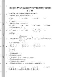 2022-2023学年上海市浦东新区八年级下册数学期中专项提升模拟（AB卷）含解析