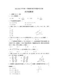 山东省东营市实验中学2022-2023学年第一学期九年级数学期末试卷(含解析)