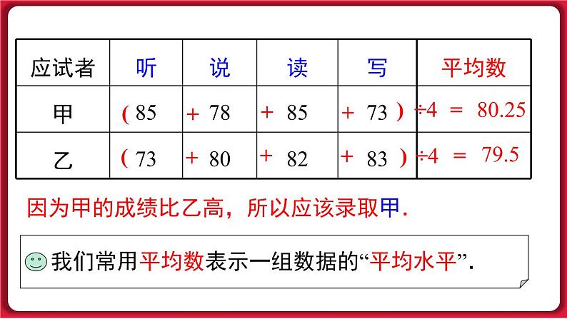 20.1.1  第1课时 平均数和加权平均数 课件 2022-2023学年人教版数学八年级下册第4页