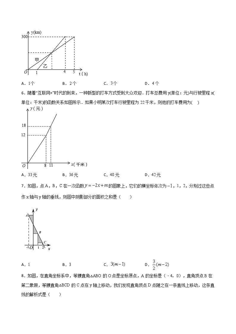 第14周：一次函数（单元诊断）-2020-2021学年下学期周末补习培优八年级数学（人教版）【学科网名师堂】（原卷版）第2页