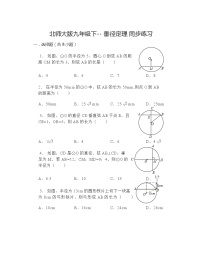 北师大版九年级下册第三章 圆3 垂径定理精练