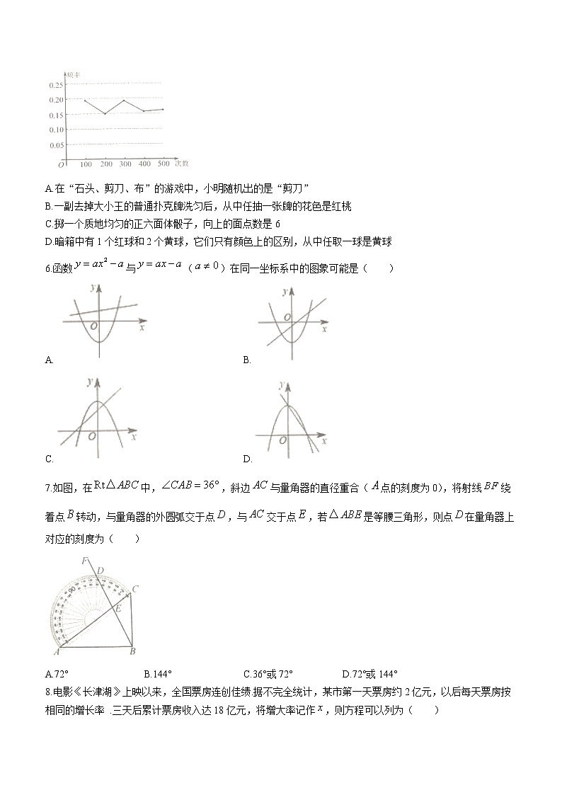 湖北省恩施市2022-2023学年九年级上学期数学期末考试题卷(含答案)第2页