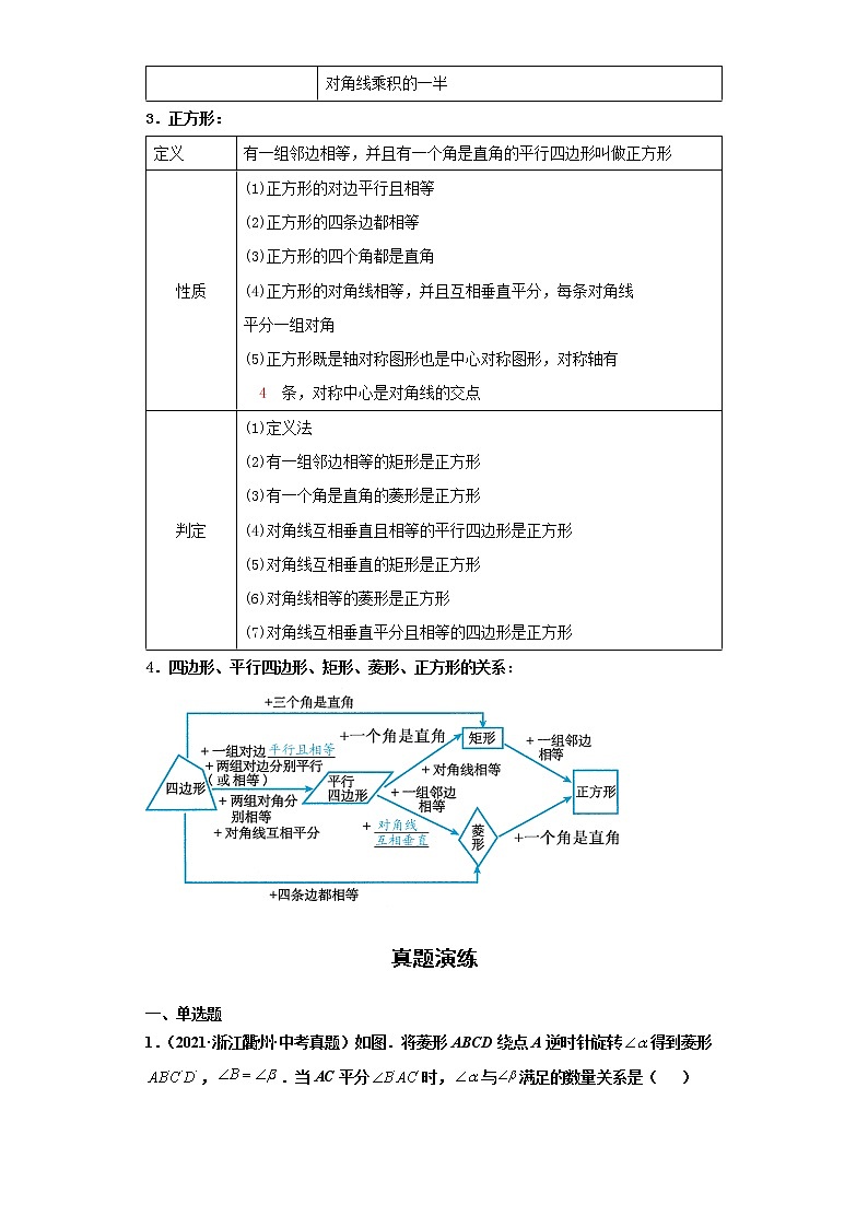 2022-2023 数学浙教版新中考精讲精练 考点22特殊的平行四边形02