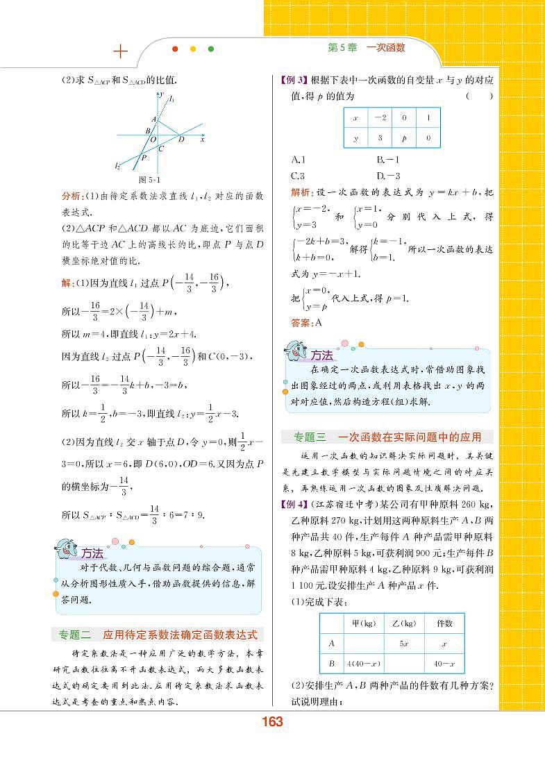 【教材解读】浙教版数学八年级上册 第5章 一次函数 章末整合提升第2页