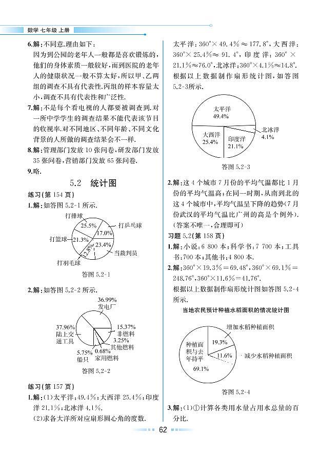 【教材解读】湘教版数学七年级上册 第5章 数据的收集与统计图 5.2 统计图 试卷01