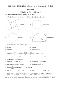 泰州市泰州中学附属初级中学2021-2022学年八年级3月月考数学试题（含解析）