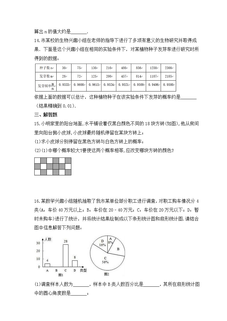 中考数学一轮复习《概率初步》课时跟踪练习（含答案）第3页