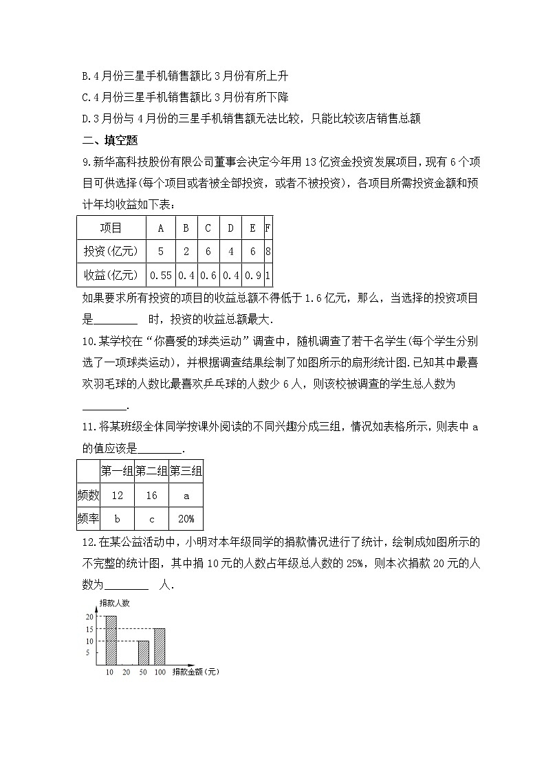 中考数学一轮复习《数据的收集与整理》课时跟踪练习（含答案）第3页