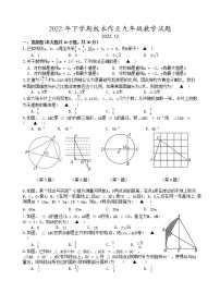 浙江省义乌市后宅中学2022-2023学年下学期九年级数学期初独立作业（开学考试）