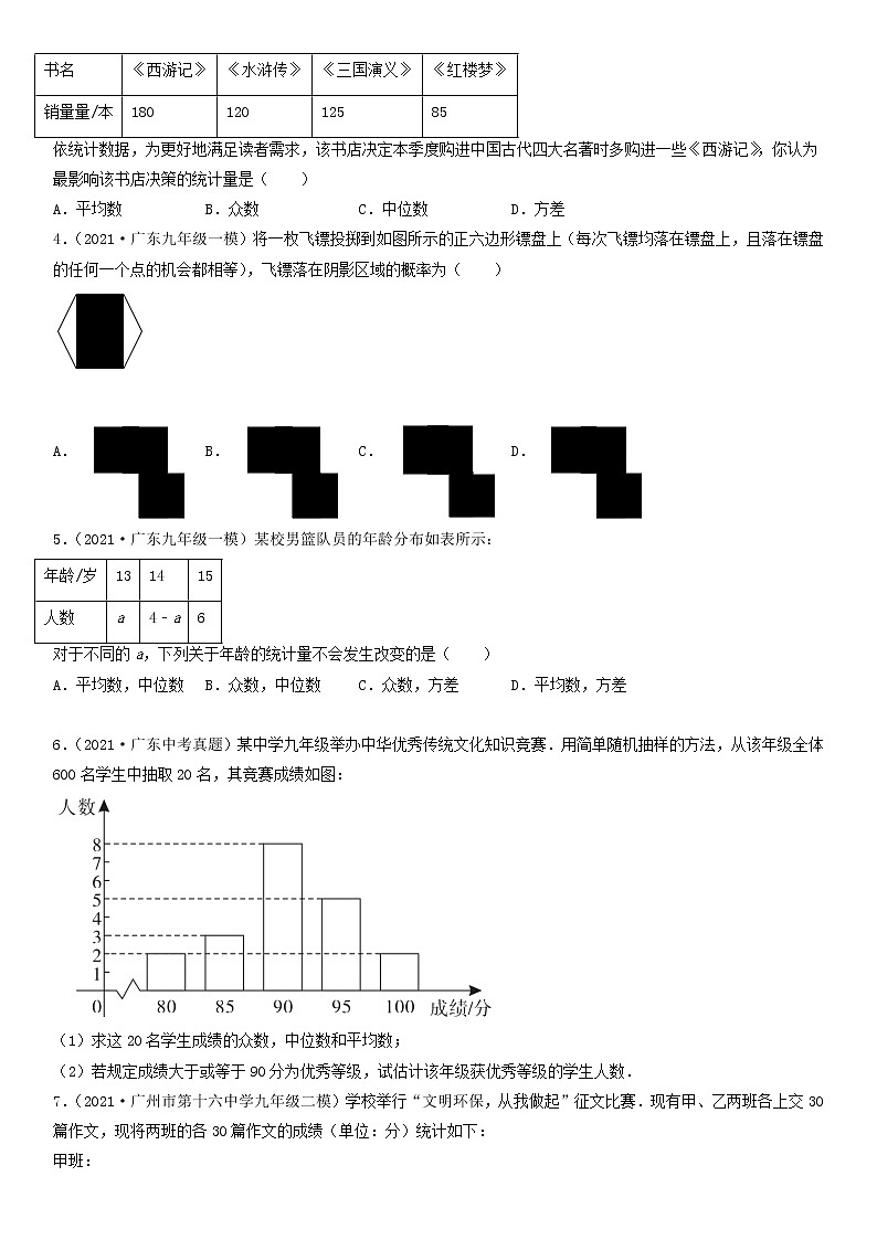 备战2023数学新中考二轮复习重难突破（广东专用）专题13 概率（原卷版）第3页