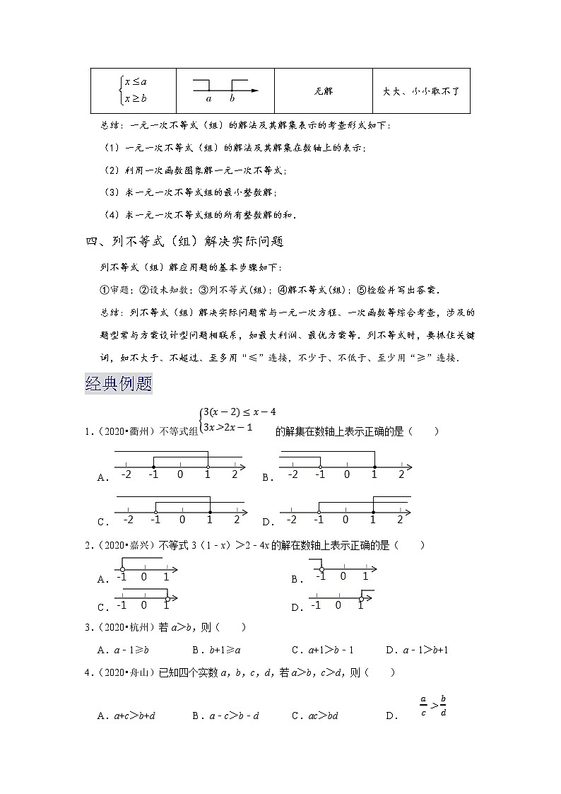 备战2023数学新中考二轮复习重难突破（浙江专用）专题07 不等式与不等式组03