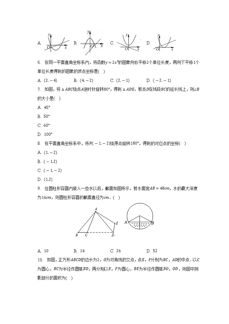2022-2023学年四川省绵阳市江油实验学校等八校九年级（上）月考数学试卷（12月份）(解析版)第2页