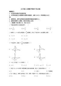 湖南省邵阳市隆回县2023届九年级上学期期中考试数学试卷(含答案)